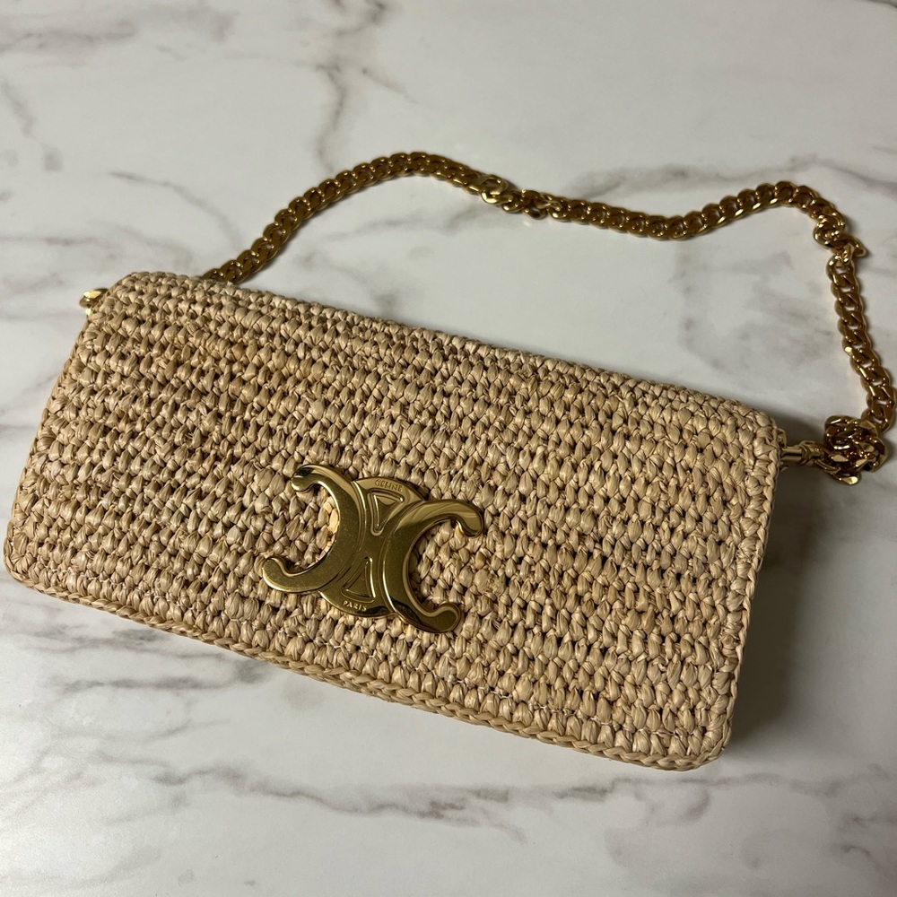 New! Celine multipochette in raffia